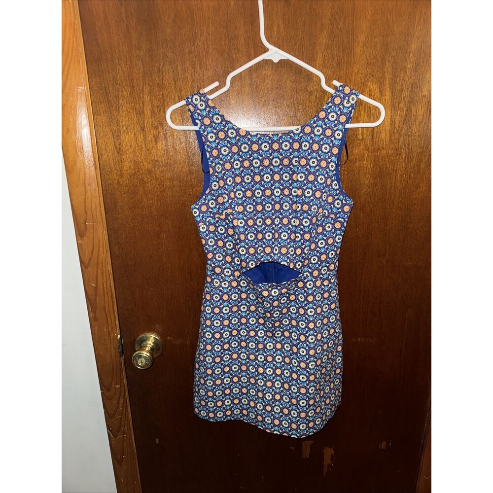 Zara Trafaluc Womens Blue Floral Romper Dress Size XS Boho